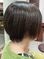 ヘアークリアー 春日部 ミセス 首元すっきり丸みショートボブスタイル ブラウンカラー