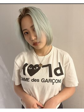 チクロ(ticro) 【チクロ】ハイトーンボブ/ペールカラー/ミントグリーン