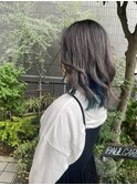 インナーカラー×ブルー|葛西髪質改善|葛西縮毛矯正|葛西