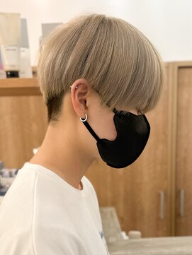 エルマーク 豊中(L-MARK) マッシュナチュラルカラーマッシュメンズヘアカラーツーブロック