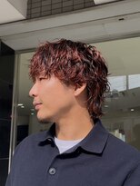 タイドヘアー 高槻2号店(TIDE HAIR)&nbsp;レッド×ブラックデザインカラーウルフ
