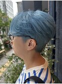 【oasisオグラ】刈り上げハンサムショートアイスブルーカラー