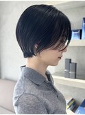 20代30代ショートボブ前髪なしボブミニボブ顔周りレイヤーカット