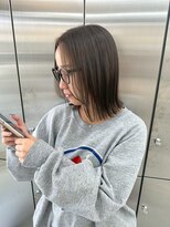 ユイマァル 岡山店(YUIMARL)&nbsp;ハッシュカットボブ20代30代40代ブリーチ柔らかオリーブカラー