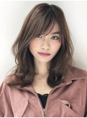 《Agu hair》大人かわいいひし形セミロング 小顔 ゆるふわ