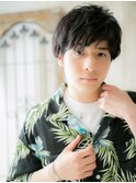 自然体重視！黒髪ツーブロックマッシュP