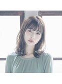 アンブレラカラー/こなれミディ/ウェーブパーマ/前髪/銀座