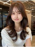 褒められる、顔まわりカット韓国くびれヘア/レイヤーカット