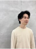 大人センターパートウルフパーマ