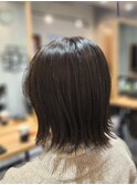 ナチュラルアッシュベージュ☆切りっぱなしボブ/外ハネボブ◎
