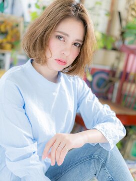 カバーヘアアンドスパ ブリス 浦和(COVER HAIR&SPA bliss) 韓国風巻き丸みボブこなれミルクティーカラーc6浦和10代20代30代