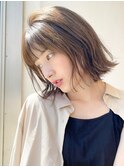 ★レイヤーカットデザインカラーオリーブベージュ【錦糸町】