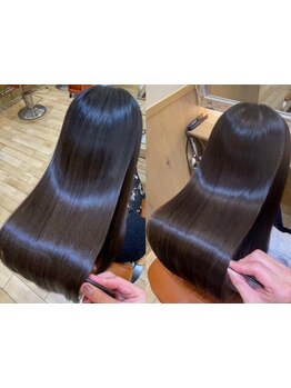 酸性ストレートで広がりやすい・まとまらない髪も毛先までするんと収まる☆[酸性ストレート/髪質改善/新宿]