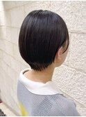 丸みショート　黒髪ショート　京都美容室　進詩織