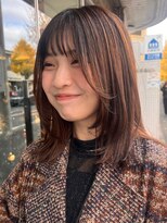 シベルバレー 横浜(sibell)&nbsp;ミディアムレイヤーカット顔周りレイヤーウルフハッシュカット