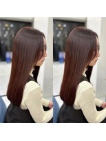 エミン(emyn) ピンクベージュ イメチェン 前髪 顔まわりカット 髪質改善