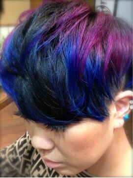 紫 青 黒の３色グラデーションカラー L ヘア ロココ Hair Lococo のヘアカタログ ホットペッパービューティー