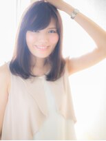 ブルー(BLUE)&nbsp;*CUORE水戸*…斜めバング☆クラシカルなワンカール小顔セミディb