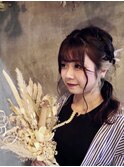 インナーカラー　フラワーアレンジ