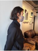 メンズニュアンスパーマミニボブ