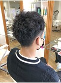MEN'S HAIR  センターパート　ツイストスパイラル　コンマヘア