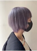 退色後も可愛いショート女子 ラベンダーアッシュ ヘア