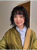 ウルフパーマ/黒髪パーマ/ハードパーマ/前髪パーマ/顔まわり