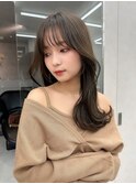 韓国くびれヘア/フェミニンロング/韓国ヘア/チェリーブラウン