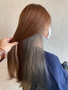 アッシュタカサキ(ash takasaki) 大人可愛い大人美人小顔立体カットインナーカラー透け感