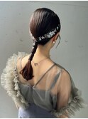 銀箔   キラキラ   タイト  パーティ ヘアセット  エジリ
