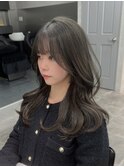 韓国くびれヘア/レイヤーカット/オリーブベージュ【佐藤詩門】