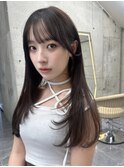 韓国ヘアーハッシュカットレイヤーカットグレージュブリーチ無し