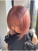 10176ラベンダーパープルカシスレッド秋色透明感カラーボブ
