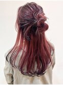 ヘアアレンジ*レイヤー*エンドカラー*ピンクカラー*カシスカラー