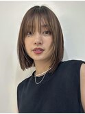 切りっぱなしボブ顔周りレイヤーカット【 大阪 上新庄】