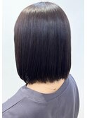 【松戸店　アイダ】黒髪ボブストレートボブあご下ボブスタイル