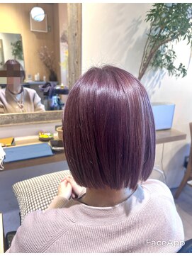 シアン 大倉山店(CYAN) ピンク切りっぱなしボブ
