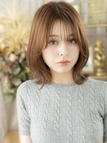 カバーヘア ブリス 北浦和(COVER HAIR bliss)&nbsp;大人可愛いアプリコットオレンジ外ハネロブc6北浦和20代30代40代