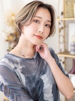 カバーヘア イヴ 戸頭店(COVER HAIR EVE)&nbsp;ブリーチカラーセンターパートレイヤーショートa20代30代40代