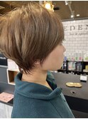 ショート×ミルクティーベージュ