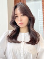 バイオレットジェム(Violet`jem)&nbsp;韓国ヘア レイヤーロンググレーベージュ 前髪パーマ