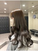 18326黒髪ダークアッシュセミロングレイヤーダークグレージュ
