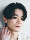 センターパートニュアンスパーマワンカールパーマ韓国コンマヘア