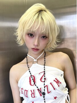 ロンドイディールバンダイ 新潟万代(Lond ideal) レイヤーボブ×ブロンド