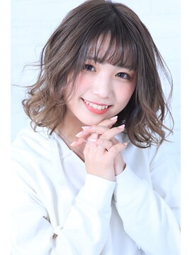 クオン(Hair Design Cuon) 【丸顔◎Aラインシルエット】airlyロングボブ