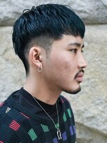メリケンバーバーショップ コウベ(MERICAN BARBERSHOP KOBE)&nbsp;七三オールバックツイストパーマかき上げヘアコンマヘア