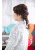 フレンチガーリー編み込みプリンセス風ヘアアレンジc1