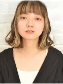 【前髪インナーカラー】ゆるふわミディ【フェイスフレーミング】