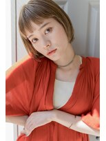 トップシェイプ(TOP SHAPE) 外国人風カラーセンター分けボブアッシューグレージュこなれヘア