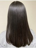 大人かわいい前髪セシルカットココアブラウンフリンジウェーブ
